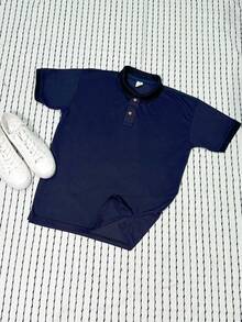 Men's PLAIN POLO Shirt Premium Cotton Pique Fabric Promotion - Navy Blue - View 7