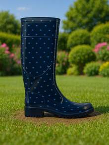 Women Rain Footwear - Negro/Azul - Ver 2