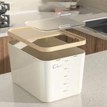 10LB/20LB/30LB Airtight Food Storage Container, Moisture & Pest Proof, Easy Press Dispenser, With Measuring Cup, Ideal For Rice, Grains, Sugar, Flour And Pet Food Storage, Great For Kitchen, Home And Commercial Use