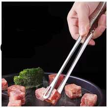 Zacisk ze stali nierdzewnej z łatwym uchwytem, szczypce do grilla, odporne na ciepło i antypoślizgowe szczypce do grilla, szczypce do mięsa, odpowiednie do gotowania, serwowania, grillowania, sałatki, przyborów kuchennych, akcesoriów do pieczenia/zacisk do grilla na Święto Dziękczynienia/zacisk do grilla piknikowego