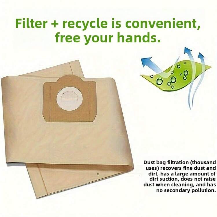 2/5/10pcs Replacement Vacuum Cleaner Dust Bags/Non-Woven Bags Compatible With Karcher WD3/6.959-1302204/A2656/MV1/WD3200S/E4001/WD3300 - Multicolor - View 8