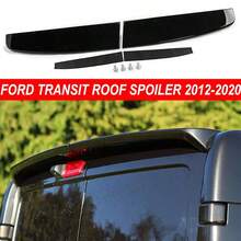 FOR TRANSIT CUSTOM 12-2020 GLOSS BLACK REAR TWIN BARN DOOR ROOF SPOILER - Black - View 4