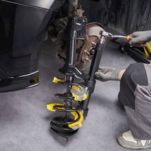 Strut Spring Compressor Set, Macpherson Strut Spring Compressor Kit, Interchangeable Fork Strut Coil Extractor Remover Tool, With Yellow Protective Sleeve And Carrying Case - Black - View 9