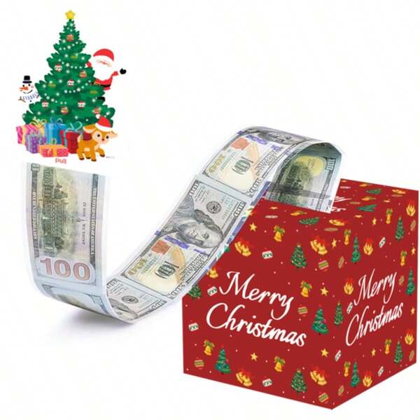 FZZ Caixa de doces surpresa "Agarre o Dinheiro" de Natal, essencial para as festas, presente autêntico com tema de "Agarre o Dinheiro" de Natal, adequado para interação entre pais e filhos