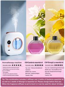 جهاز نشر العطور المنزلي، جهاز أروماثيرابي قابل للشحن، رذاذ أروماثيرابي كهربائي قابل للتثبيت على الحائط، مع إضاءة محيطة ملونة. يحتوي على 5 أوضاع عمل قابلة للتعديل و6 روائح أروماثيرابي للاختيار منها. الروائح طازجة وطبيعية، ويمكن وضعه في غرفة النوم أو غرفة المعيشة أو المكتب أو الحمام
