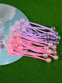 10/14/20pcs Set AB Color Beads Double-Ended Hair Scrunchies, Y2K Fairy Grunge Style Hair Accessories For Girls/Women, Suitable For Casual, Party, Shiny Decoration ,Hair Rope Ponytail Head Accessories