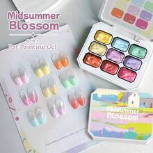 UR SUGAR 9 Colors 4 In 1 Pat Painting Gel Y2K Gradient Blush Color Semi Permanent Soak Off UV&LED Gel Nail Art Creation Salon DIY - 彩色 - 查看 3