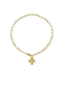 Goldene und silberne Kreuz-Anhänger Halskette für Frauen, Kreuz-Charm Halskette mit Schiebeverschluss, zierliche Büroklammer-Kette religiöser Schmuck als Geschenk für christlichen Glauben, Taufe, Erste Kommunion - Verschiedenfarbig - Übersicht 15