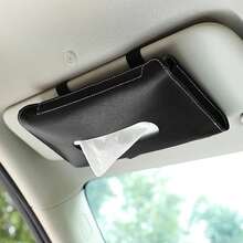 Car Visor Tissue Holder, Leather Car Dispenser, Hanging Car Napkin Holder, Car Holder, Visor Accessory Universal Most Vehicles (Black), 9.17*5.31 Inch - 黑色 - 查看 1