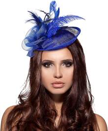 Fascinator Headband Women High Church Hats Cocktail Halloween Garden Tea Party - Cream - 查看 11