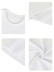 180g Faith Over Fear Christian Graphic-Shirt |   Women's Casual Vacation Bible Verse Tee |   Summer Round Neck Short Sleeve Top Summer-Shirt Women Casual Loose Top Letter Print Tee - 白2 - 查看 3