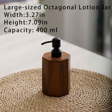 1pc Walnut Wood Pump Bottle, Luxury Hotel Shower Gel, Shampoo, Lotion, Hand Wash Dispenser