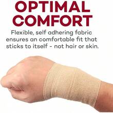 Dealmed Non-Adherent Cohesive Bandage Wrap – 3 X 5 Yards, 1 Roll Non-Woven Breathable Self Adherent Wraps First Aid Kits, Athletics, Swelling, Sprains, Animal Wraps, Tan