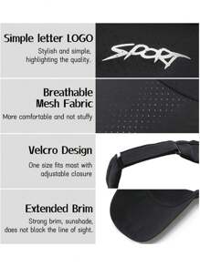 1pc Breathable Sun Hat: Ideal For Running, Marathon, Tennis And Other Sports. Suitable For Both Men And Women. Perfect For Daily Wear In Spring And Summer. Please Confirm The Size When Purchasing, As There May Be A 1-2 Cm Difference From The Actual Product.