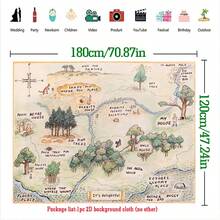 2D Flat Banner, 1pc Cartoon Forest Theme Vinyl Photography Backdrop Studio Quality High-Resolution Print Birthday Party Decoration Banner Holiday Photo Booth Props 2D Design