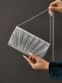 Túi cầm tay buổi tối thanh lịch, thời trang sáng bóng, túi xích vuông nhỏ tinh tế, sang trọng, quyến rũ, phù hợp cho phụ nữ, sinh viên, nhân viên văn phòng, cô dâu làm túi xách buổi tối, ví, túi xách cho đám cưới, tiệc sinh nhật của phụ nữ, vũ hội, tiệc chiêu đãi, một món quà tuyệt vời cho phụ nữ - Bạc - Xem 4