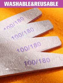 半月形专业指甲锉 - 双面灰色指甲工具，适用于亚克力指甲、美甲延长、DIY 和美甲沙龙，20 片装/100/180 目，可选 1/5/10/50/100 片装 - 彩色 - 查看 5