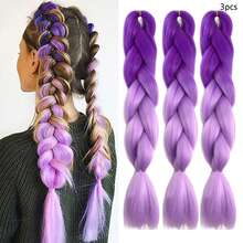 1/3/5件/包渐变色巨型辫子合成接发，24英寸，时尚百搭，适合日常、派对、角色扮演、万圣节等场合 - 彩色 - 查看 17