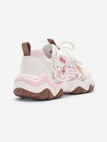 Balabala 2025 Herbst Mädchen Mesh Plateau-Sneaker mit dicker Sohle, atmungsaktive Plateauschuhe - weiß rot - Übersicht 5