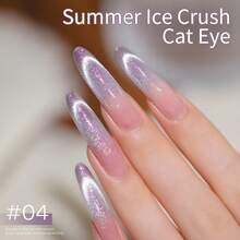 XEIJAYI 1PC 10ml Cat Eye Nail 2025 Holographic Nail Art Reflective Cat's Eye Magnetic Nail Gel Soaking UV LED Gel Salon Female Nail Art Tools Fashion Nail Gel - 紫色 - 查看 3