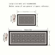 سجادة أرضية مطبخ بنقوش زهرية، مقاومة للزيت والانزلاق والسقوط، طول قابل للتخصيص