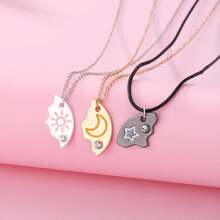 BFF Necklace 3 Trio Moon Friendship Puzzle Matching Best Friends 3 Forever Jewelry Gifts - 1 - 查看 2