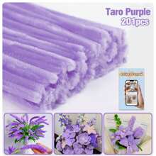 200/450根多色加粗雪尼尔绒条，散装彩色毛绒棒，9种颜色，适用于DIY工艺品和艺术项目，可作绒球，适用于情人节、母亲节和复活节装饰 - 彩色 - 查看 43