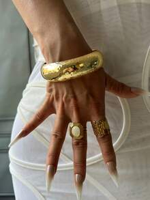 Bộ 12/15/6/4/1 chiếc vòng tay vàng, vòng tay bản rộng, vòng tay dày, bộ vòng tay, vòng tay nữ, quà tặng cho nữ. - Vàng - Xem 14