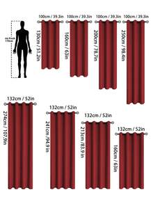 1pc Blackout Curtain Panel With Thermal Insulated Lining, Suitable For Living Room, Bedroom, Kitchen, Bathroom, Home Decor, Room Decor - Red - View 4