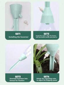 1/3/6件套自动浇水装置 - 可调节缓释阀，家用/船用园艺浇水工具，植物滴灌系统，度假无人值守浇水小工具 - 彩色 - 查看 4