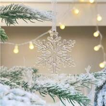 3 Stücke Weihnachtsdekoration, Weihnachtsbaum Anhänger, transparente Schneeflocken, Acryl Kristall kreative Anhänger, Weihnachtsschneeflocken
