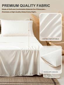 半只柔软枕套，多种尺寸可选，信封式封口，防皱、防褪色、防污渍，适用于卧室、沙发、客厅装饰，不含枕芯，颜色：白色、黑色、卡其色、灰色，秋季装饰，房间装饰 - 白色 - 查看 6