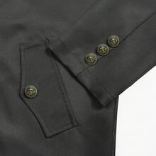 Mens Pirate Coat Steampunk Jacket Tailcoat Renaissance Jacket Halloween Hatter Costume - Black - View 6