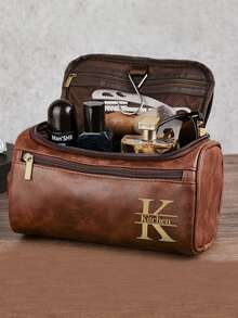 Customized Men's Toiletry Bag, Portable PU Waterproof Cosmetic Bag, Multi-Functional Travel Hanging Bag, Personalized Travel Bag, Anniversary Gift, Best Gift For Him, Groomsman Gift, Gift For Father's Day, Mother's Day, Teacher's Day, Thanksgiving, Christmas