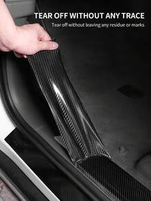 Universal Car Door Sill Protector, Carbon Fiber Pattern Bumper & Door Edge Guard Trim - Multicolor - View 4