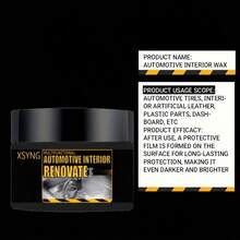 Automotive Interior Renovation Cream, Resin Maintenance Cream, Gloss, Repairs Dull Surfaces, Revitalizes White And Aged Plastics, Enhances Dashboard And Seats