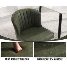 Chairus PU Leather Kitchen Chair Set Of 2 Side Dining Chairs Armless Tub Chair With Metal Legs - 綠色 - 查看 5