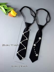 1pc New Luxury Pre-Tied Necktie, Women's Lightweight Luxury Necktie, Uniform Shirt Accessory, Niche Photography, School Style For Dress For Christmas Decor