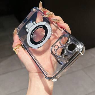 落下防止スマホケース、iPhone 17 15 Pro Maxホルダーブラケットケース、高級透明メッキエアバッグ耐衝撃カバー、iPhone 17 6/7/8/X/XS/XR/11/12/13/14/15/16/16e、Galaxy S22/23/24/25/S24 FE/S25 EDGE、A04/05/06/A07/A14/A15/A16/A17/A24/A25/A34、Redmi Note 9/10/11/12/13/14、Redmi 9/10/12/13C 14C/A5/A3、OPPO、MOTO、Honor X、HW、RENO Realme C53 C55 C61 C63 C65 C75に対応。