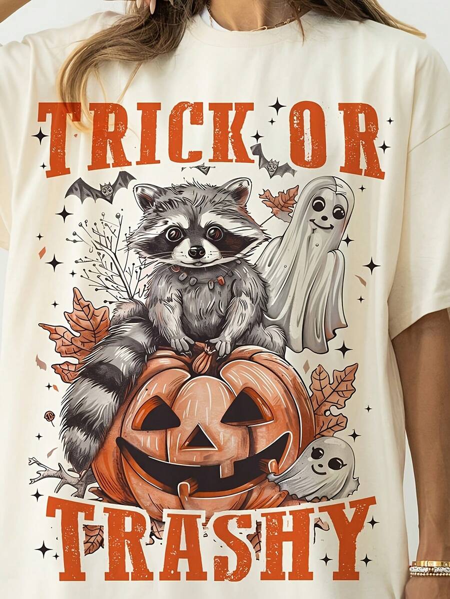 Floral Ghost T-Shirt, Vintage Spooky Ghost Tops, Halloween Fall Ghost Shirts, Funny Pumpkin , Cute Floral Halloween Ghost 220G Cotton – Durable And Breathable, Great For Travel, Weekend Brunch, Sual Friday, Office, Or Daily Errands – Stylish Comfort For All Ages – I Gift For Boyfriend, Girlfriend, Mom, Dad, Or Ns Who Love Quality And Style - 白色7 - 查看 1