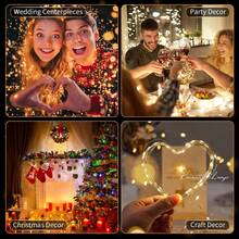 48 Pack Fairy Lights Battery Operated [3 Modes], 7ft 20 Led Twinkle Lights String Lights Waterproof Bulk Small Mini Silver Wire For Christmas Mason Jars Wedding Table Centerpiece (Warm White) - Warm white light - View 9