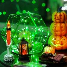 48 Pack Fairy Lights Battery Operated [3 Modes], 7ft 20 Led Twinkle Lights String Lights Waterproof Bulk Small Mini Silver Wire For Christmas Mason Jars Wedding Table Centerpiece (Green) - 綠光 - 查看 6