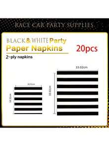 20/40/60 片黑白条纹双层纸巾，用于派对装饰 - 多功能鸡尾酒饮料餐巾，适用于生日、毕业典礼、酒吧/蝙蝠、车尾聚会 - 圣诞节、感恩节的节日用品 - 彩色 - 查看 6