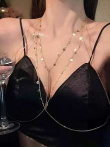 1 件女士性感身体链项链比基尼锁骨链性感装饰项链欧美时尚链 - 彩色 - 查看 5