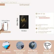 1 件无框乡村风格暗黑学院风哥特式无脸女性肖像艺术海报 - 防水帆布墙面艺术，带有黄色花束，现代经典装饰艺术风格，适用于客厅、卧室、浴室、办公室、厨房、走廊 - 独特的礼物创意，办公室艺术品，高品质印刷 - 彩色 - 查看 13