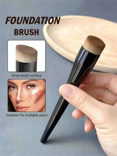 1 set foundationborste, puder- och konturborste, vinklad rougeborste, professionella sminkborstar, foundationborste, concealerborste, rougeborste, konturborste, rougeborste, bronzerborste, puderborste, foundationborste, rougeborste