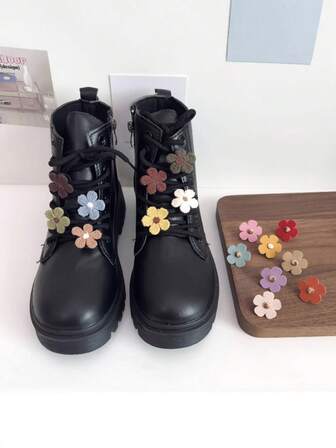 4 piezas Flores para zapatos, nuevos accesorios decorativos de flores para zapatos/botas para otoño/invierno