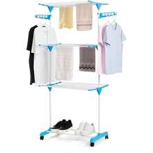 3-Story Aluminum Folding Retractable Compact Tower Clothesline With 4 Blue Wheels - Màu xanh lam - Xem 8