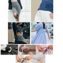 Botones ajustables de ropa para mujeres, accesorios de cierre de ropa de diseño versátil oculto, hebilla de cintura para afianzar mangas cortas o faldas, clips de sujeción para ropa de mujer