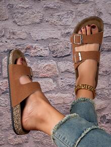 2024 Summer New Versatile Anti-Slip Adjustable Size Comfortable Slip-On Slippers - Tangerine Peel - View 3